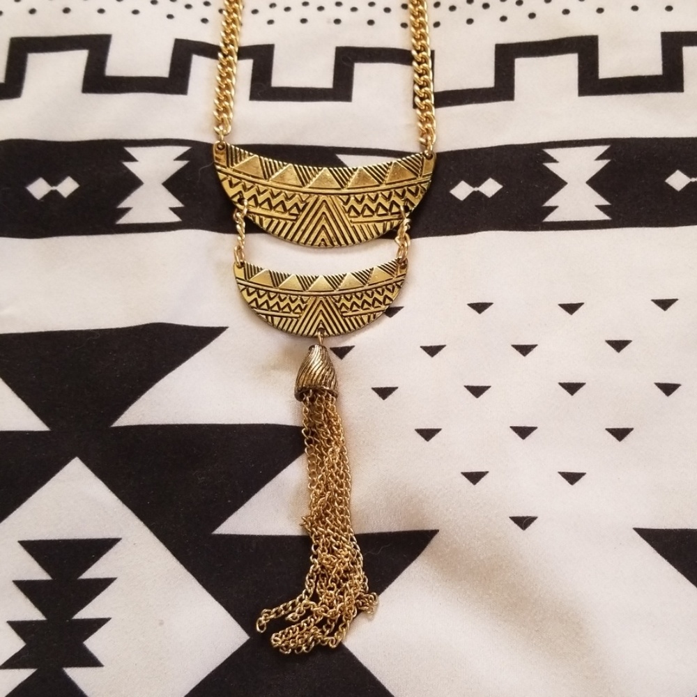 Gold Tassel Necklace